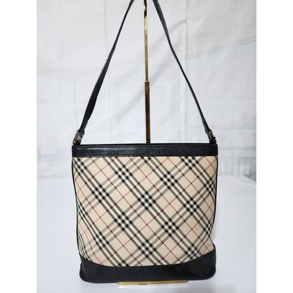 Burberry Vintage Nova Check Canvas Shoulder Bag Beige/Black - Picture 3 of 13